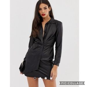 NWT WOMEN'S ASOS BLACK BODYCON SHIRT MINI DRESS